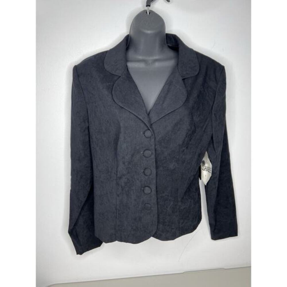 New Vintage Brett Alixander Black Button Blazer Womens Size 12